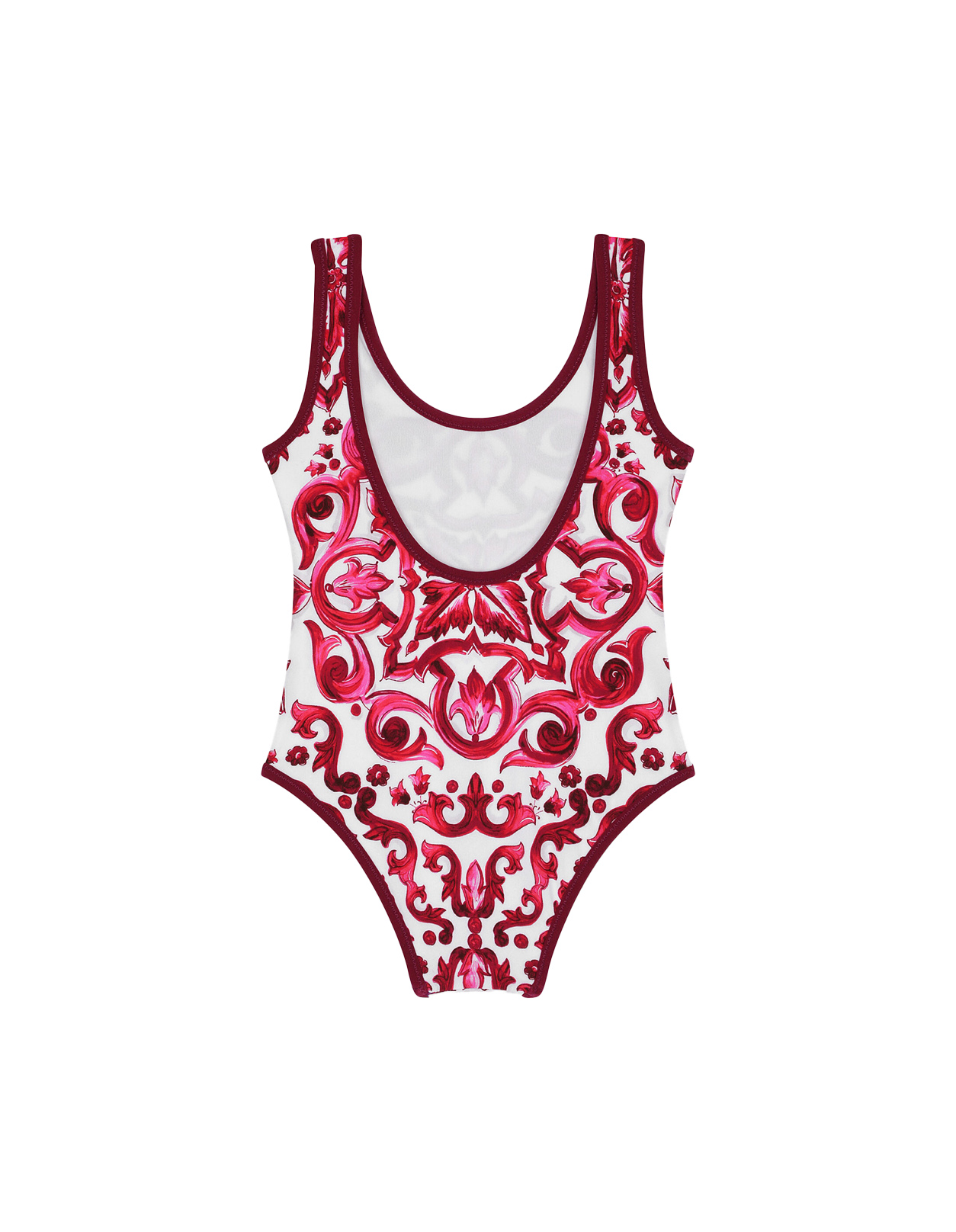 One Piece Swimsuit With Fuchsia Majolica Print - DOLCE & GABBANA